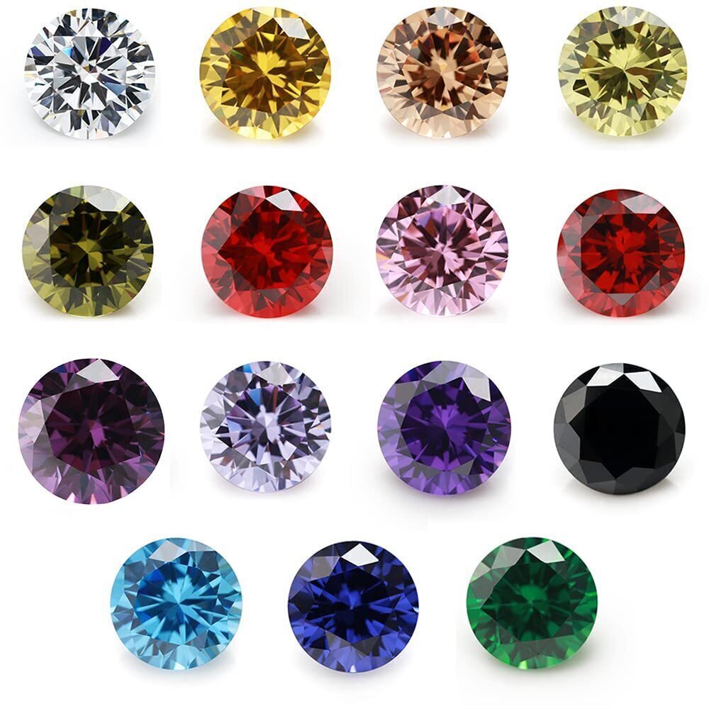 4346 15pcs 9.0mm 5A Round Cubic Zirconia Stones Loose CZ Stone Synthetic
